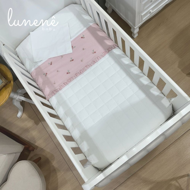 Lençol de Berço 03 Peças Cerejinha Rose 200 Fios 4568