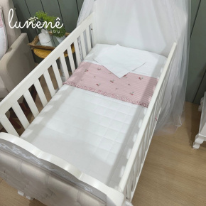 Lençol de Berço 03 Peças Cerejinha Rose 200 Fios 4568