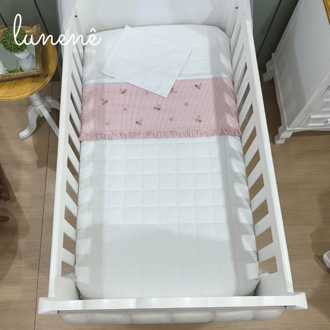 Lençol de Berço 03 Peças Cerejinha Rose 200 Fios 4568