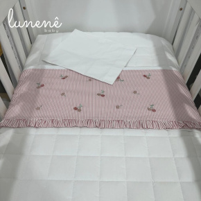 Lençol de Berço 03 Peças Cerejinha Rose 200 Fios 4568