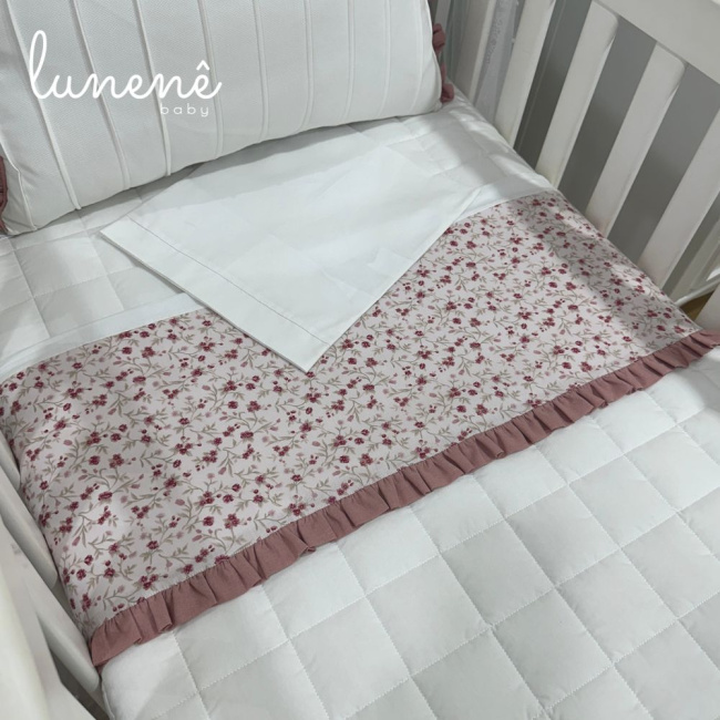 Lençol de Berço 03 Peças Floral Catarina 200 Fios 4569