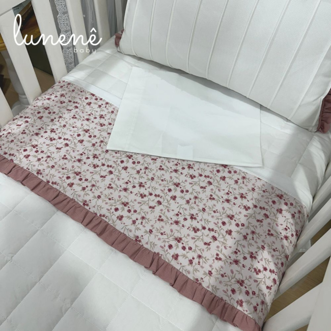 Lençol de Berço 03 Peças Floral Catarina 200 Fios 4569