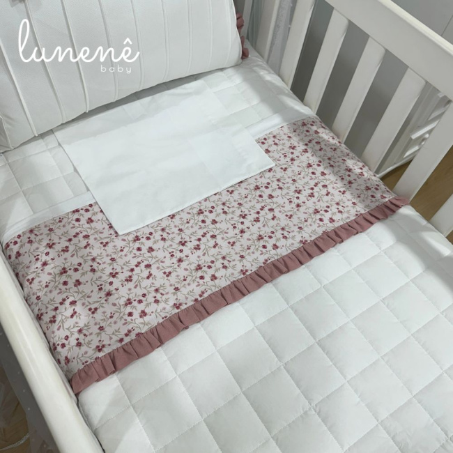 Lençol de Berço 03 Peças Floral Catarina 200 Fios 4569