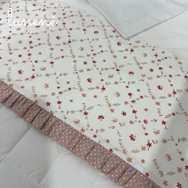 Lençol de Berço 03 Peças Floral Mariana 200 Fios 4570