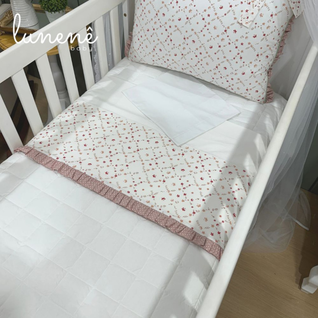 Lençol de Berço 03 Peças Floral Mariana 200 Fios 4570