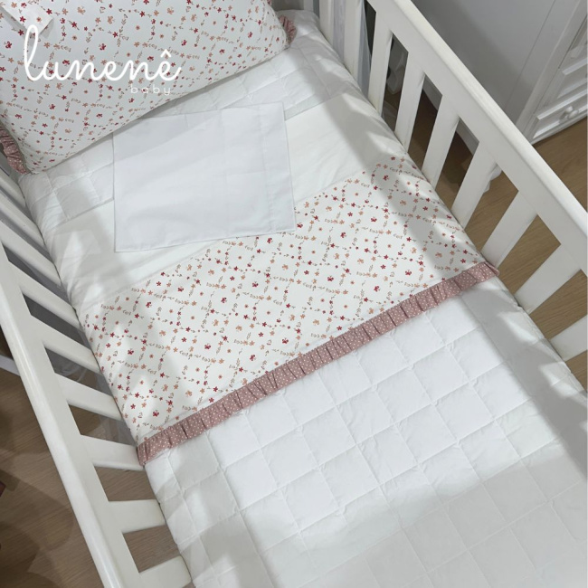 Lençol de Berço 03 Peças Floral Mariana 200 Fios 4570