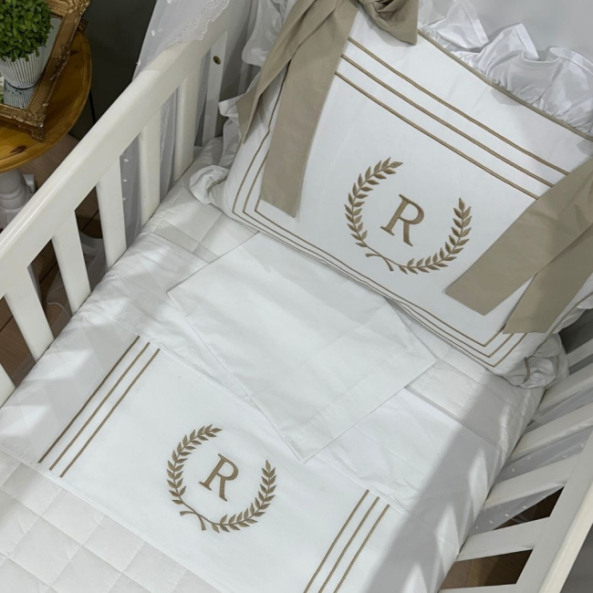 Lençol de Berço 03 Peças Imperial Caqui 200 Fios 4548