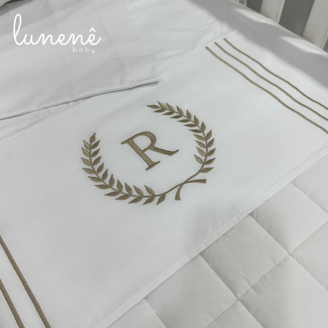 Lençol de Berço 03 Peças Imperial Caqui 200 Fios 4548