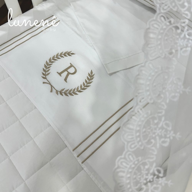 Lençol de Berço 03 Peças Imperial Caqui 200 Fios 4548