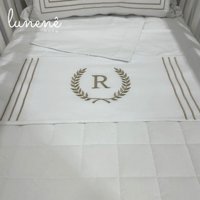 Lençol de Berço 03 Peças Imperial Caqui 200 Fios 4548