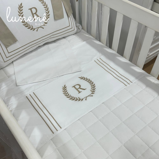 Lençol de Berço 03 Peças Imperial Caqui 200 Fios 4548