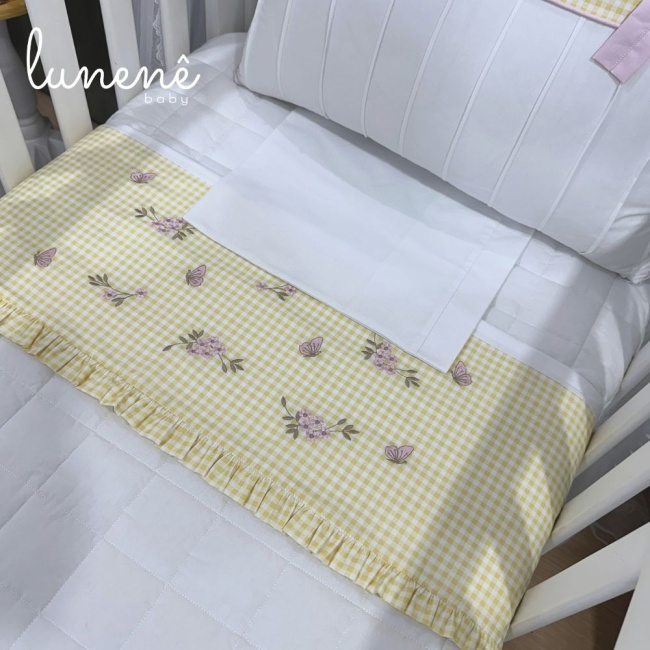 Lençol de Berço 03 Peças Jardim Encantado 200 Fios 4556