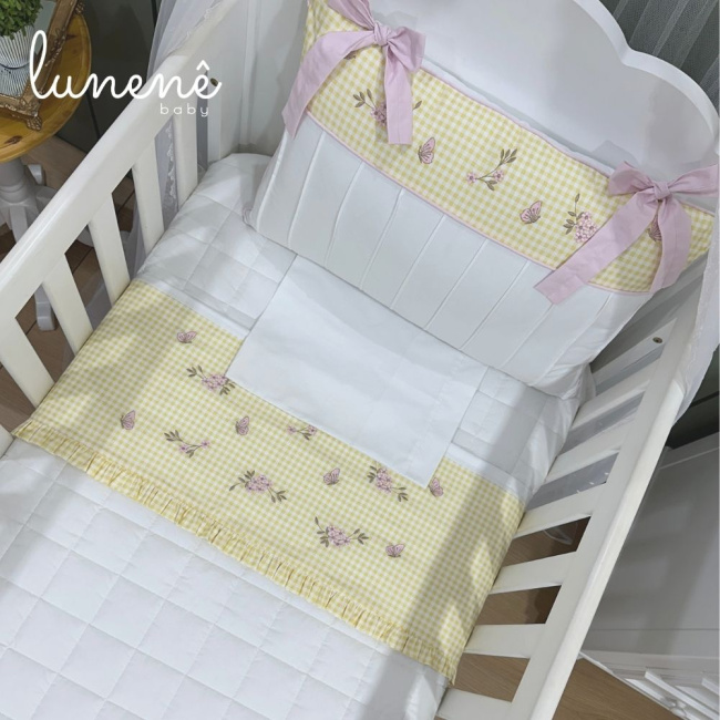 Lençol de Berço 03 Peças Jardim Encantado 200 Fios 4556