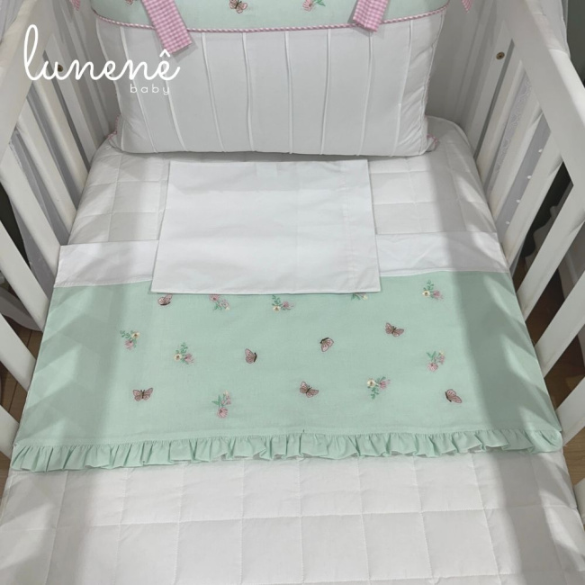 Lençol de Berço 03 Peças Jardim Encantado 200 Fios 4587