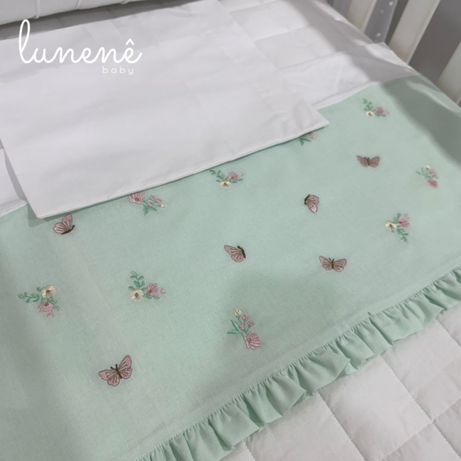 Lençol de Berço 03 Peças Jardim Encantado 200 Fios 4587