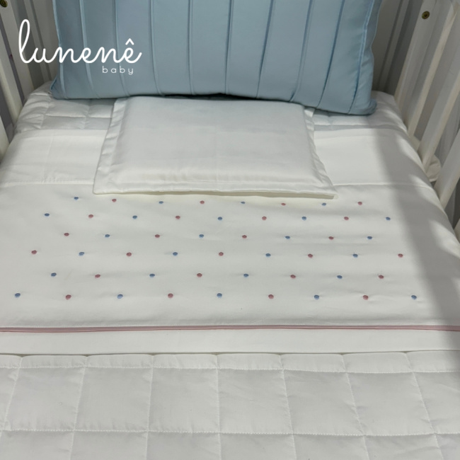 Lençol de Berço 03 Peças Laços de Cecília 400 Fios 4683