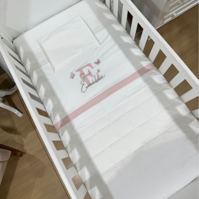 Lençol de Berço 03 Peças Lunenê Baby Borboletas com o Nome Emília