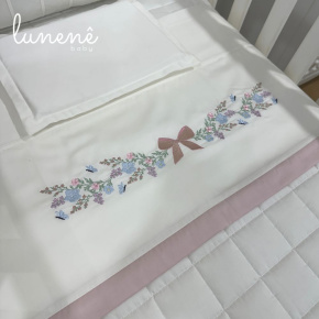 Lençol de Berço 03 Peças Lunenê Baby Brasão 400 Fios 4582