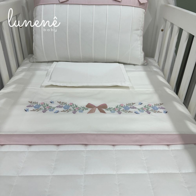 Lençol de Berço 03 Peças Lunenê Baby Brasão 400 Fios 4582