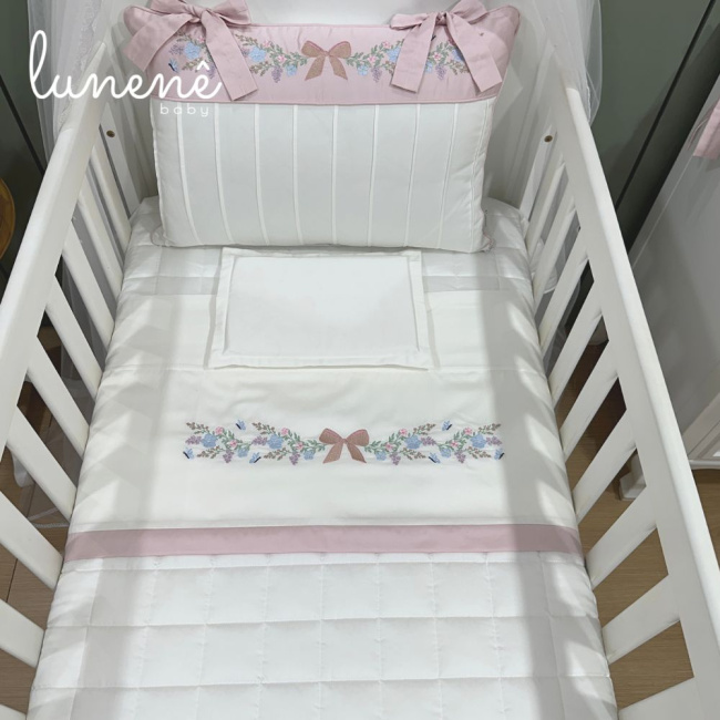 Lençol de Berço 03 Peças Lunenê Baby Brasão 400 Fios 4582