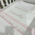 Lençol de Berço 03 Peças Lunenê Baby Castelli Rosa 400 Fios 4583