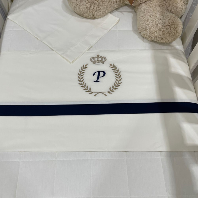 Lençol de Berço 03 Peças Lunenê Baby com Inicial P