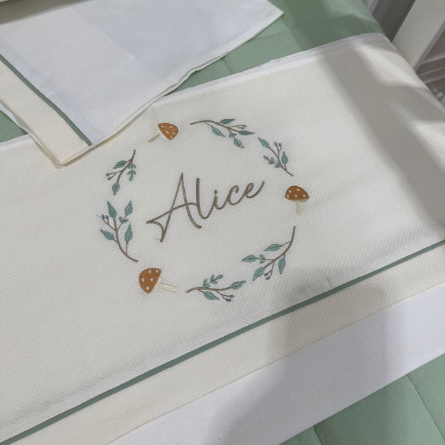 Lençol de Berço 03 Peças Lunenê Baby com Nome Alice