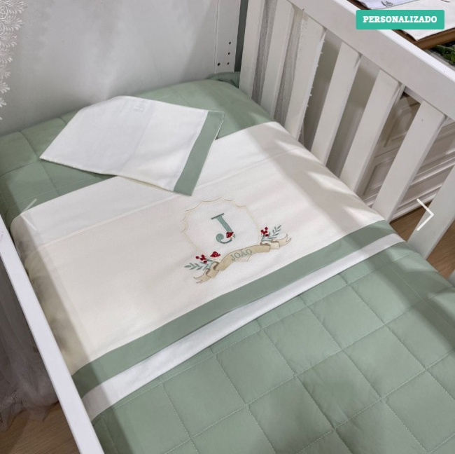 Lençol de Berço 03 Peças Lunenê Baby com Nome João 4440