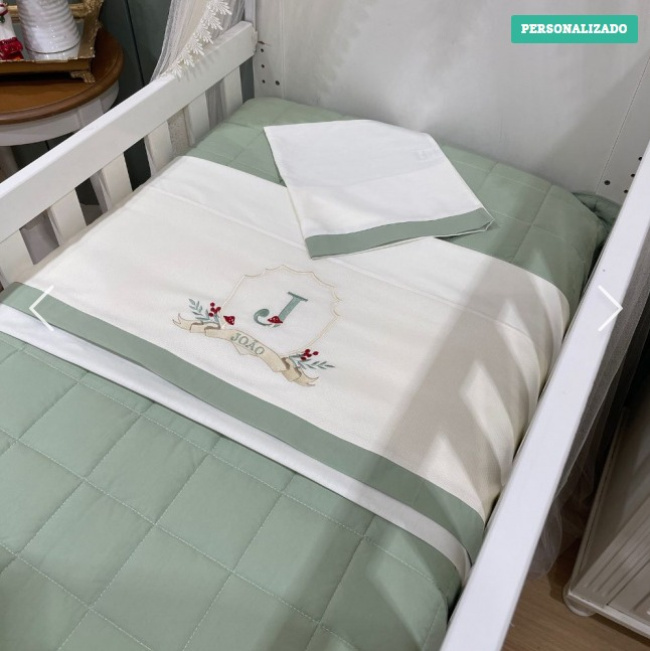 Lençol de Berço 03 Peças Lunenê Baby com Nome João 4440