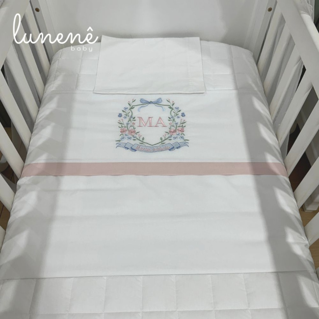 Lençol de Berço 03 Peças Lunenê Baby Maria Antônia 9099