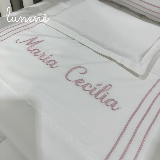 Lençol de Berço 03 Peças Lunenê Baby Premium 400 Fios 4557