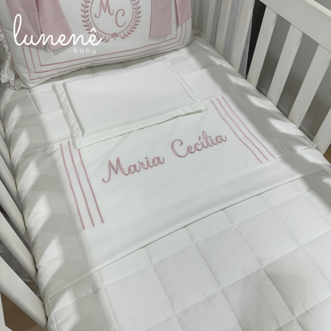 Lençol de Berço 03 Peças Lunenê Baby Premium 400 Fios 4557