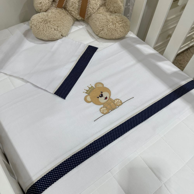 Lençol de Berço 03 Peças Lunenê Baby Ursinho Tobi
