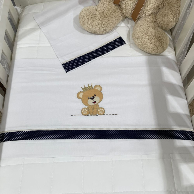Lençol de Berço 03 Peças Lunenê Baby Ursinho Tobi
