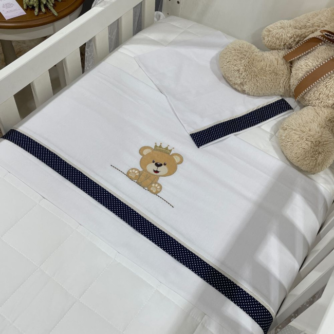 Lençol de Berço 03 Peças Lunenê Baby Ursinho Tobi