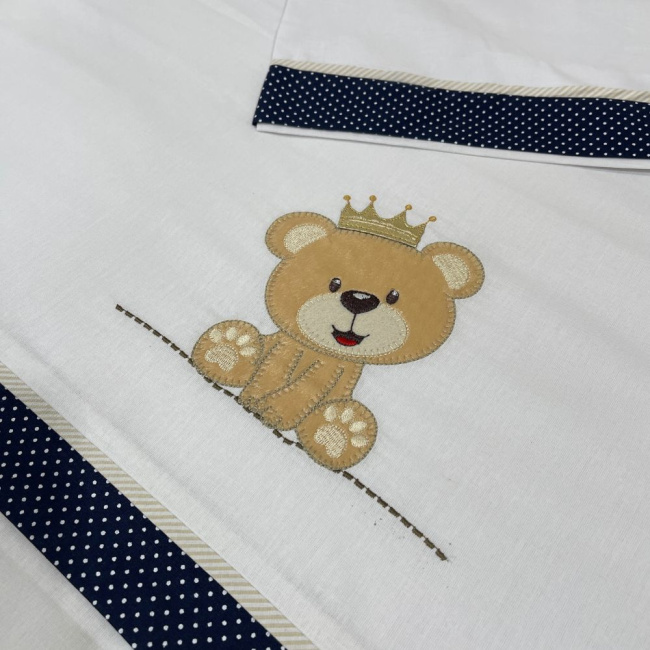 Lençol de Berço 03 Peças Lunenê Baby Ursinho Tobi