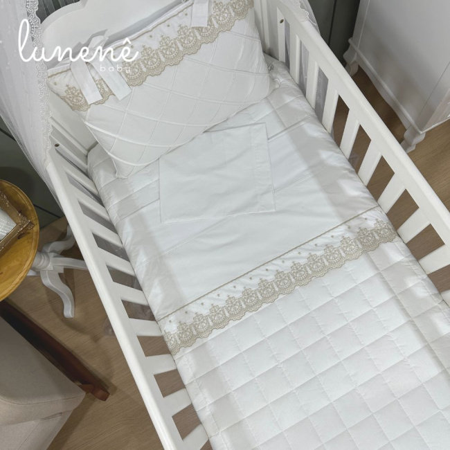 Lençol de Berço 03 Peças Classic Caqui 200 Fios 4543