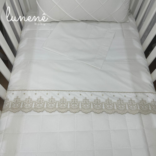 Lençol de Berço 03 Peças Classic Caqui 200 Fios 4543