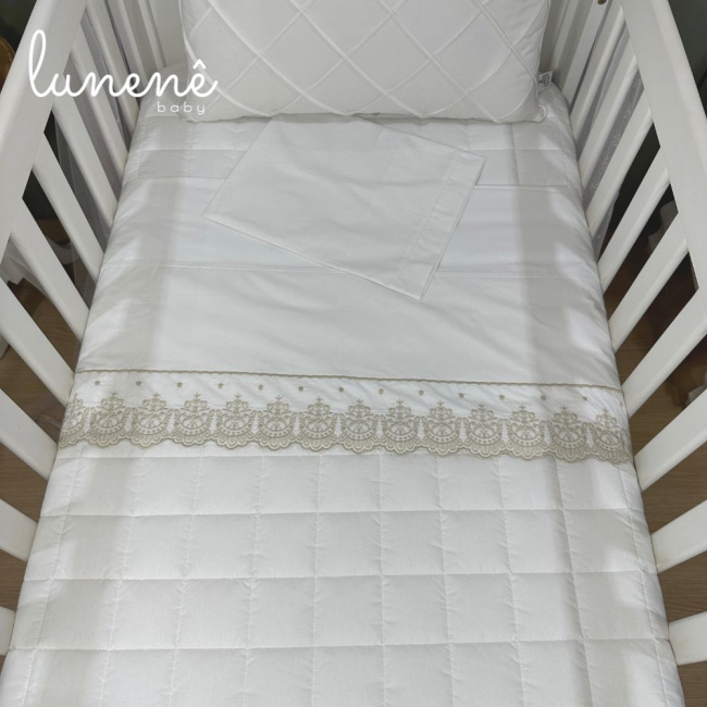 Lençol de Berço 03 Peças Classic Caqui 200 Fios 4543