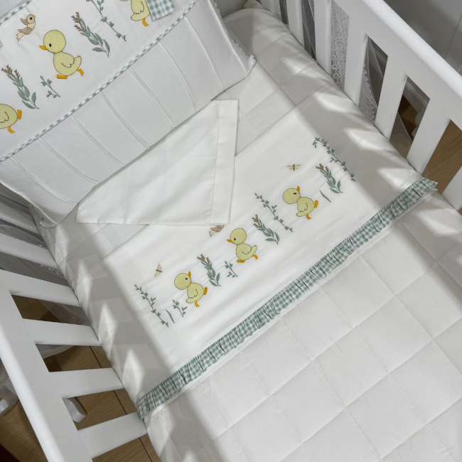 Lençol de Berço 03 Peças Patinho Baby 400 Fios 4505