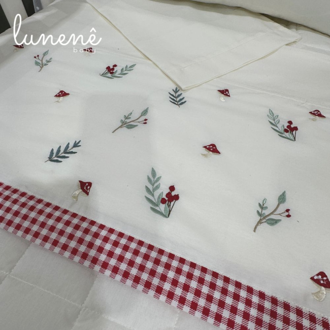 Lençol de Berço 03 Peças Personale Baby Cogumelo 200 Fios 4555