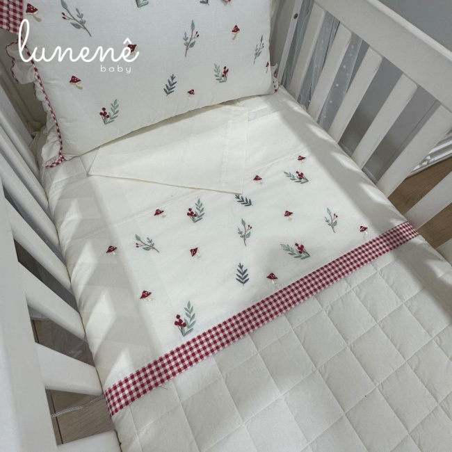 Lençol de Berço 03 Peças Personale Baby Cogumelo 200 Fios 4555