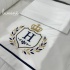 Lençol de Berço 03 Peças Personalizado Coroinha Marinho 160 Fios 4633