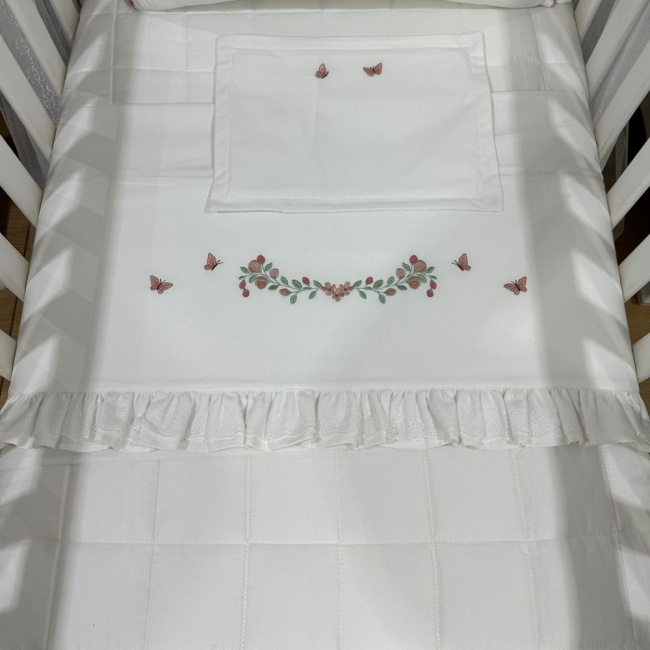 Lençol de Berço 03 Peças Piquezinho Floral 400 Fios 4528