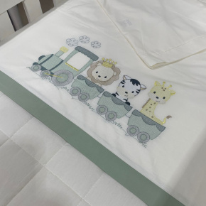 Lençol de Berço 03 Peças Trenzinho Baby 200 Fios 4501