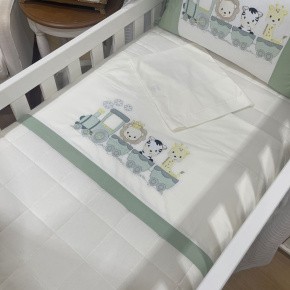 Lençol de Berço 03 Peças Trenzinho Baby 200 Fios 4501