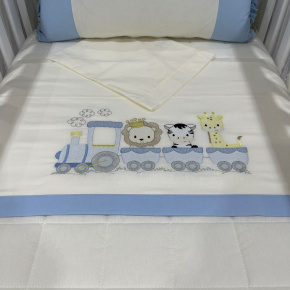 Lençol de Berço 03 Peças Trenzinho Baby 200 Fios 4515