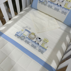 Lençol de Berço 03 Peças Trenzinho Baby 200 Fios 4515