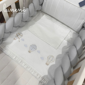 Lençol de Berço 03 Peças Urso Aviador 200 Fios 4578