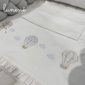 Lençol de Berço 03 Peças Urso Aviador 200 Fios 4578